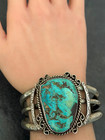 Vintage Native American Navajo Sterling Royston Turquoise Bracelet 76 g 7in