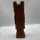 Vintage Polynesian Hand Carved Wooden Tiki Totem Statue Signed 10 5 