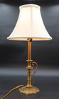 Vintage Brass Table Lamp 21  Tall Ornate Fluted Column Scalloped Base