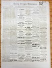 Rare Original 1876 Salem Oregon Newspaper Jesse James Railroad Robbery   Custer