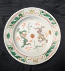  2  Pair Antique 17th C Chinese Famille Verte  dragon  Porcelain Plates