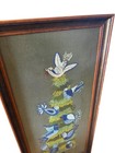 Vintage Paragon Bluebird Fir Tree Crewel Embroidery Wall Hanging Mcm Framed
