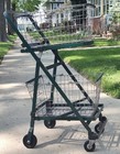 Vintage Early Folding Metal Shopping Cart  W Original Baskets 1930s 40s Original