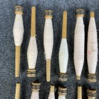 Lot Of 36 Wood Wooden Industrial Style 8 3 4  Thread Quills Bobbins Spools
