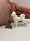 Vintage Samoyed Siberian Fluffy Husky Dog Figurine Trinket Miniature