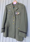 Vintage Us Army Class A Green Uniform Jacket Coat Mens Service Dress Medals