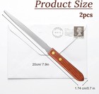 2pcs Letter Openers With Wood Handle  Letter Opener Envelope Slitter   Stainless