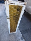 Salvage Wood Window Sash Panel W  Amber Textured Glass  White Frame