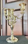 Vintage Silver-plated E p  Zinc 5-arm Spiral Candelabra Made In England