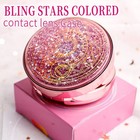 Ofone Contact Lens Case  Bling Stars Cute Contact Lenses Holder Travel Kit Wi