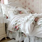  Farmhouse Bedding Duvet Cover Set Elegant And Shabby Floral Queen Vintage Rose
