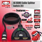 4k Hdmi 2 0 Cable Auto Switch Switcher Splitter Adapter 2 In To 1 Out Devices
