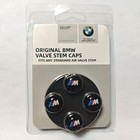 Bmw M Tire Valve Stem Caps Black Metal Set Of 4 - P n 36110421543