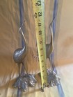 Vintage Brass Crane Statue Pair Heron Bird Figurines Hollywood Regency Decor 11 