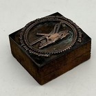 Vintage Printing Letterpress Printers Block Cut Plough   Hammer Communist Voting