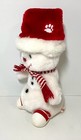 Vintage Russ Snowflake Snowman Plush 10  Christmas   Santa Hat Not Original 