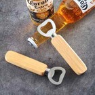 1-40pcs Wooden Handle Beer Bottle Opener Stainless Steel Beer Bottle Opener