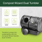 Good Ideas Compost Wizard Outdoor Garden Dual Tumbler Compost Container  Black