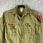 Vintage Boy Scout Uniform Shirt Green Sanforized Irving Texas Patch 60s