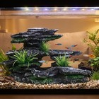 Aquarium Rock Cave Ornament Mountain View Stone Tree Landscape  Large Fish Tank