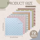 72 Sheets 12x12 Floral Scrapbook Paper Double Sided Boho Earth Tone Crafts 