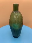 Vintage Clevenger Bros  Green Glass Eagle Grapes Quart Size Bottle  8    Tall 