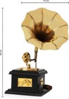 Premium Sparkle Square Gramophone Showpiece     23 Cm Elegant Vintage Decorative
