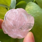 Natural Pink Rose Quartz Roses Flowers Skull Hand Carved Reiki Healing 1pc