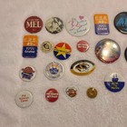 Large Lot Of 20  Buttons  Pins  Vintage  Politics Music University Schools More