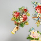 Antique 1800s Victorian Chromos Die Cut Scrap Lot Rose Flowers Sentiment Hands