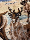 Vtg Tapestry Elk reindeer Wall Hanging  Winter Sunset Snowy Mountain 38x 20