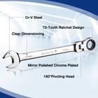 Workpro 22pc Ratcheting Wrench Set 72 Teeth Flex-head Ratchet Combination Wrench