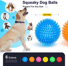 3 5    Squeaky Dog Toy Balls 6 Colors Puppy Chew Toys For Teething Spikey Medium 