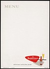 Vintage Menu Budweiser King Of Beers Bottle Pic Anheuser Busch St Louis N-mint 