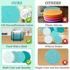 8 Pcs Drink Coasters  Minimalist Cotton Woven Coaster Set  4 3 Inches  Grey-1