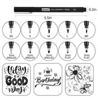 Calligraphy Brush Pen Set 10 Sizes Black Archival Ink Markers
