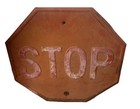 Vintage Antique 1950 s Steel Embossed Street Stop      Sign Americana Road Sign