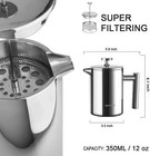 French Press Coffee Maker  304 Grade Stainless Steel Insulated Coffee Press With