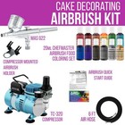 Master G22 Airbrush Cake Decorating Air Compressor Kit 12 Chefmaster Food Colors