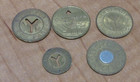 Lot Of 5 Vintage Nyc New York City Transit Subway Tokens