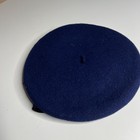 Parkhurst Le Beret Navy Blue 100  Wool Beret Bow Detail Lazarus Vtg