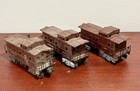Lionel Caboose Train Car Lot Of 3 O Gauge Maroon Vintage 6457 6037 X2 Post-war