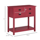 Stylish Red Sideboard Buffet Cabinet With Ample Storage   4 Drawers