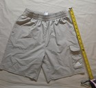 Adidas Boy s Beige Athletic Shorts L Regular Fit Elastic Waist Polyester A6