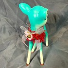 Vintage Style Turquoise Blue Christmas Reindeer Deer Figurine Retro Kitsch Decor