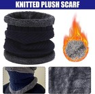 Mens Womens Winter Beanie Hat Scarf Set Warm Knit Hat Thick Fleece Lined Cap