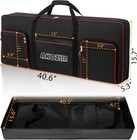 Akozlin 61-key Keyboard Gig Bag With Adjustable Straps   5 Accessory Pockets