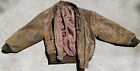 Apparatus Vintage Boys Brown Leather Zippered Lined Bomber Jacket Size S 8