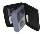 Credit Card Picture Holder All Around Zipper Black 24 Pages Genuine Leather 