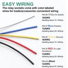 Weasch 2 Pack 48v 40 30a Car Relay Harness  5-pin Spdt  12awg Harness Sockets   